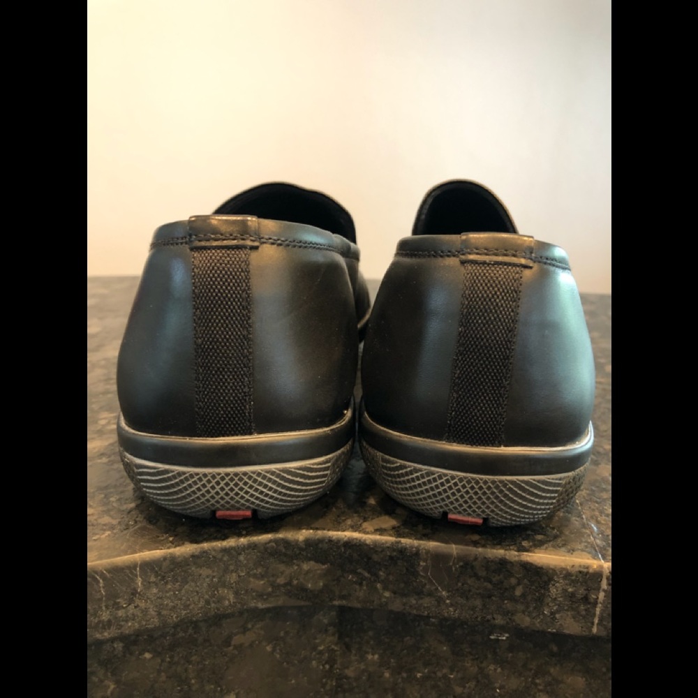 PRADA Linea Rossa Black Leather Men’s Loafers - Picture 5 of 8